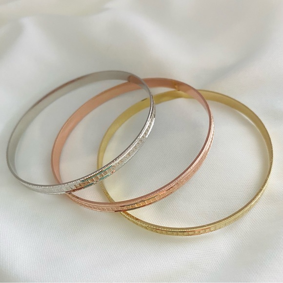Set of 3 Bangles, ThreeTone Bangles - Picture 6 of 9